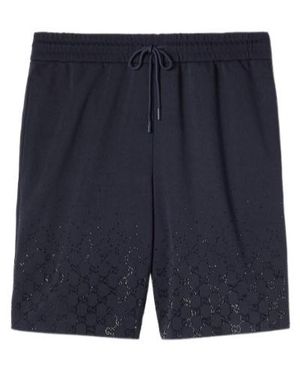 Gucci Embellished Technical Jersey Shorts - Blue