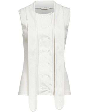 Lemaire Draped Panelled Sleeveless Top - White