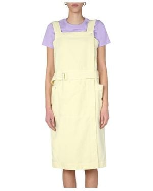 KENZO Belted Denim Midi Dress - Yellow