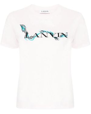 Lanvin Logo Printed Crewneck T-Shirt - White