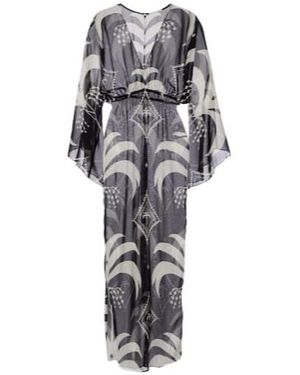 Johanna Ortiz Printed Sheer Beach Cover-Up - Grey