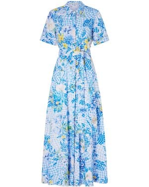 Mary Katrantzou Floral Cotton-Blend Maxi Dress - Blue