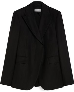 Sportmax Linen And Viscose Twill Blazer - Black