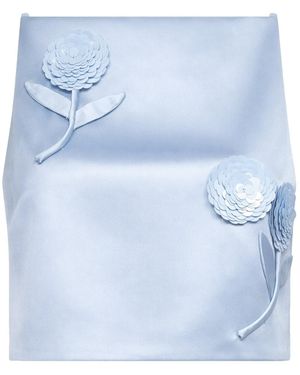 Self-Portrait 3D Floral Embellished Top - Blue