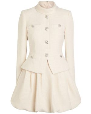 Self-Portrait Tailored Bouclé Mini Dress - Natural