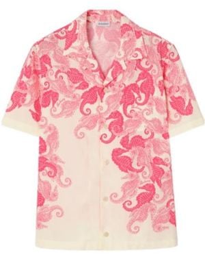 Burberry Relaxed Fit Seahorses Cotton Shirt - Pink