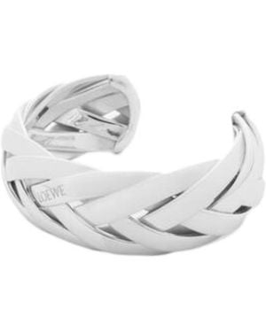 Loewe Large Braided Cuff - White
