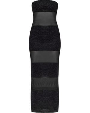 Oséree And Thread Embellished Dress - Black
