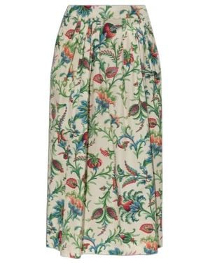 Etro Floral Motif Midi Skirt - Green
