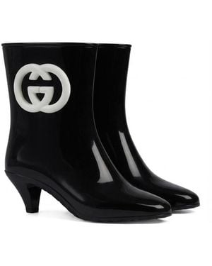 Gucci Interlocking G Rubber Bootie - Black