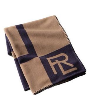Ralph Lauren Northam Colour-Block Wool Blanket - Brown