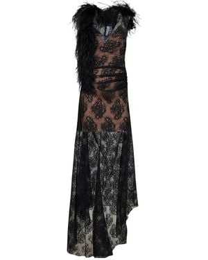 GIUSEPPE DI MORABITO Feather-Trim Asymmetric Dress - Black