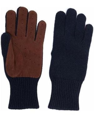 Brunello Cucinelli Perforated Cashmere Gloves - Blue