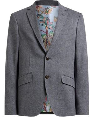 Etro Lapel Long-Sleeved Suit Jacket - Grey