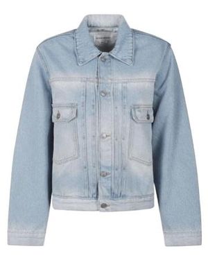 Victoria Beckham Cropped Denim Trucker Jacket - Blue