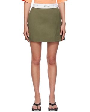 Palm Angels Pleated A-Line Miniskirt - Green