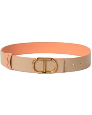 Twinset Leather-Tone Reversible Belt - Pink