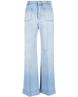 Victoria Beckham Logo Patch Flared Jeans - Blue