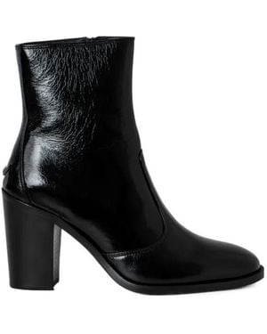 Zadig & Voltaire Preiser 85Mm Leather Ankle Boots - Black