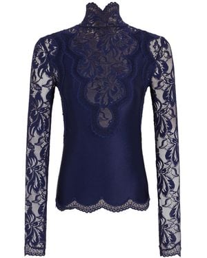Rabanne Long-Sleeved Lace Top - Blue