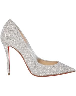 Christian Louboutin La Pigalle Strass 100 Mm Court Shoes - White