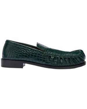Dries Van Noten Embossed-Leather Loafers - Green