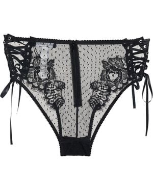 Dolce & Gabbana Minimalist Satin Lace Briefs - Grey