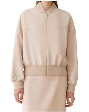 Fabiana Filippi Lace-Insert Bomber Jacket - Natural