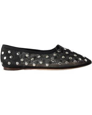 Loeffler Randall Studded Mesh Ballet Flats - Black