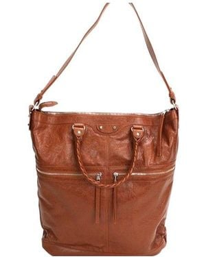 Balenciaga Zipper Shoulder Bag - Brown