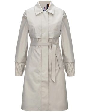 K-Way Poplin Trench Coat - Gray