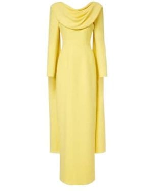 Emilia Wickstead Zaira Draped Crepe Dress - Yellow