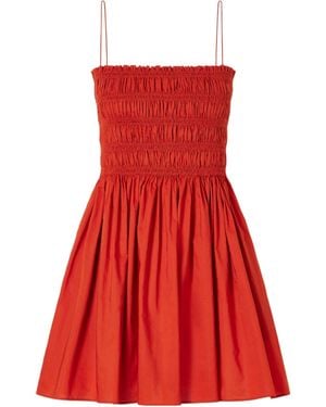 Matteau Shirred Organic Cotton-Poplin Mini Dress