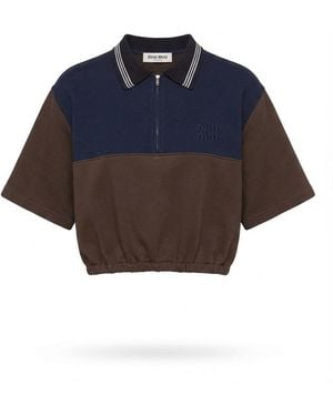 Miu Miu Collared Top - Blue