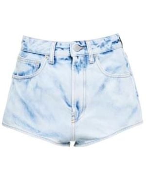 Alessandra Rich High-Rise Denim Shorts - Blue