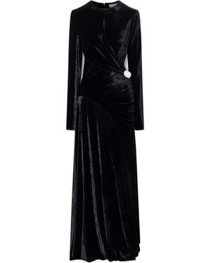 Rabanne Draped Velvet Maxi Dress - Black