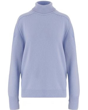 Carven Long-Sleeve High-Neck Jumper - Blue