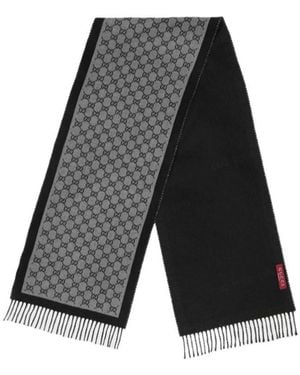 Gucci Color Blocked Scarf - Gray