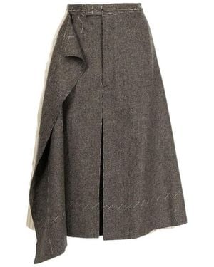 Maison Margiela Deconstructed Striped Bermuda Shorts - Grey