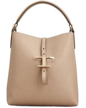 Tod's T Timeless Mini Bucket Bag - Natural
