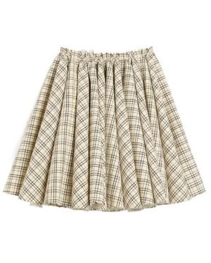 Ami Paris Chequered Skirt - Natural