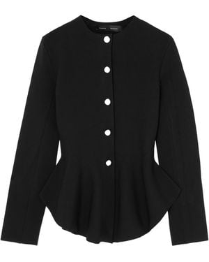 Proenza Schouler Dasha Knitted Peplum Jacket - Black
