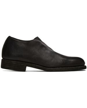 Guidi Round Head Loafer Shoes - Black