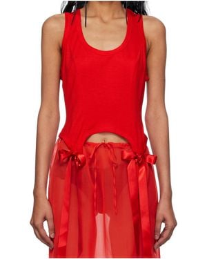 Simone Rocha Bow Tail Easy Vest - Red