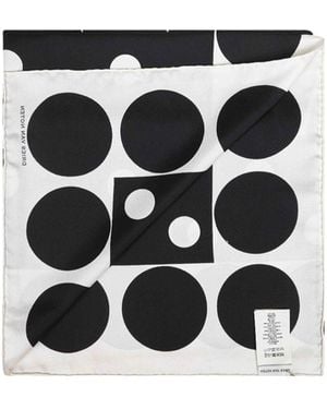 Dries Van Noten Polka-Dot Silk Scarf - White