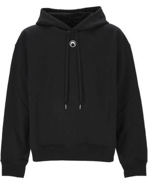 Marine Serre Fleece Hoodie - Black