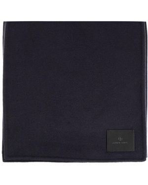 Anine Bing Logo-Patch Scarf - Blue