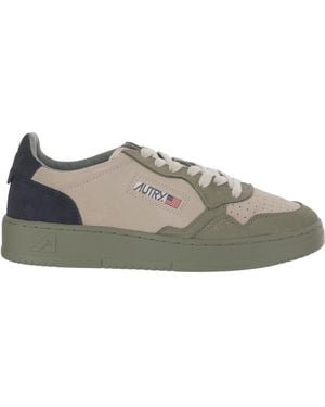 Autry Medalist Paneled Suede Sneakers - Gray