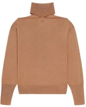 Courreges Merino-Wool Jumper - Brown