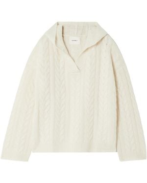 Lisa Yang Twisted Knitted Hoodie - White